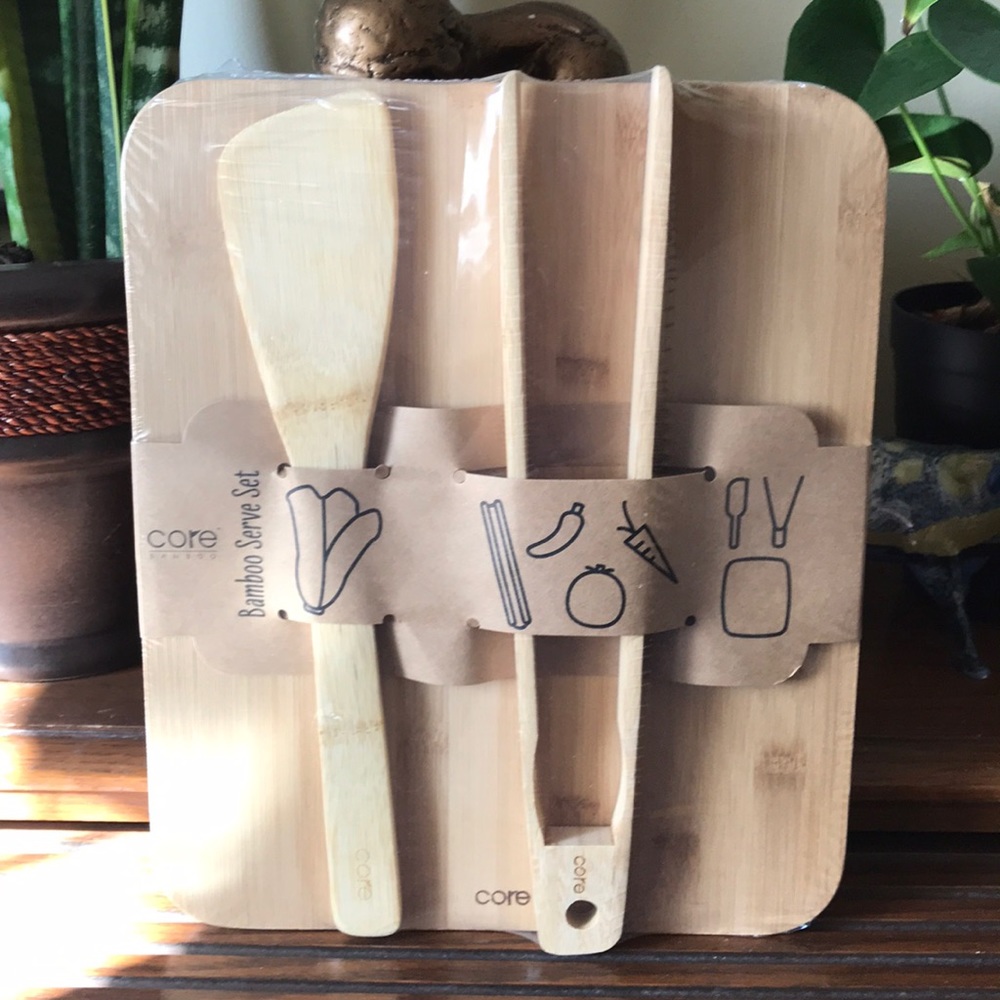 Bamboo charcuterie chopping serving board set